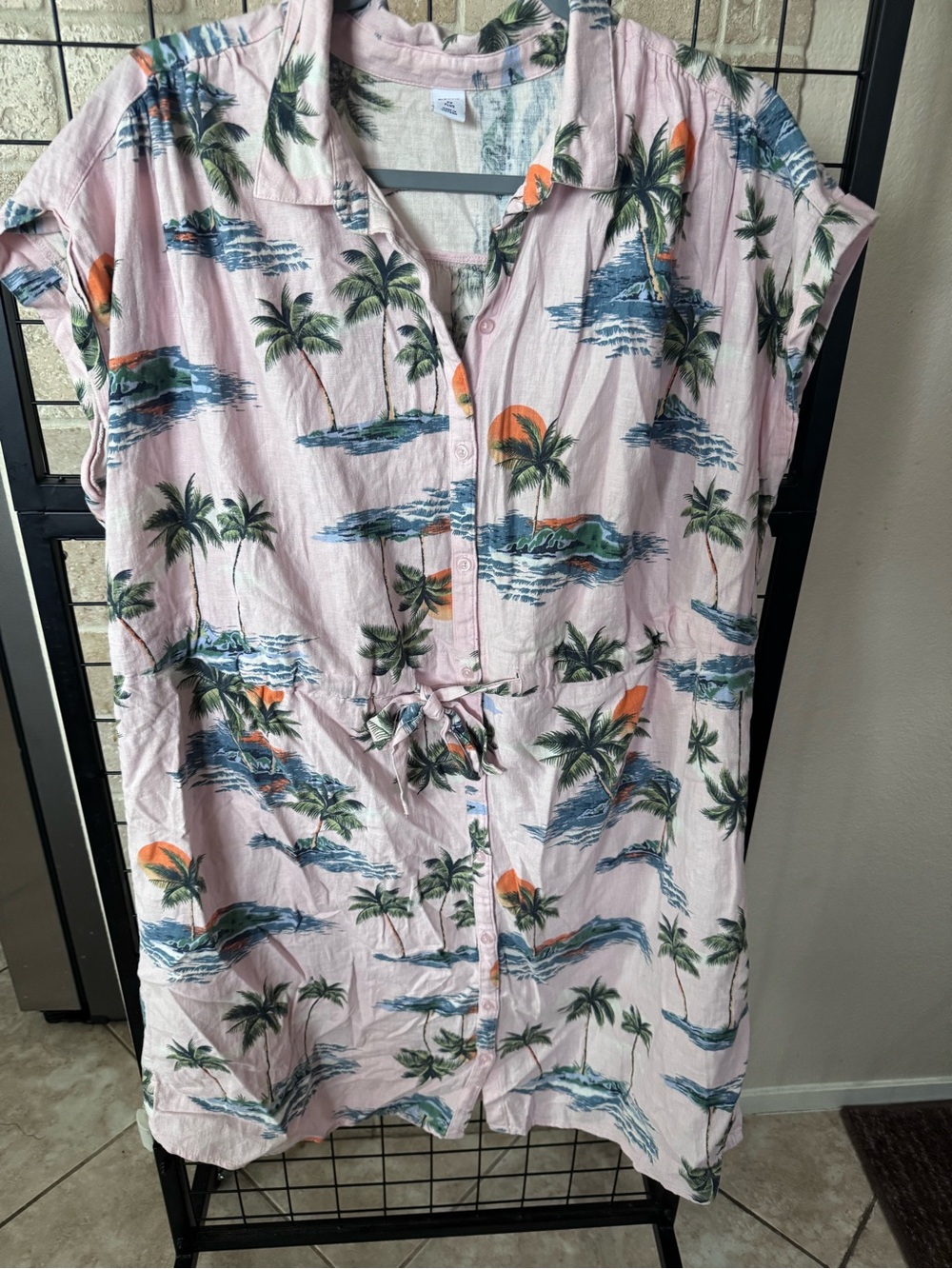 WOMEN CASUAL OLD NAVY PALM TREES BEACH DRESS 2xl Plus - Family Matching